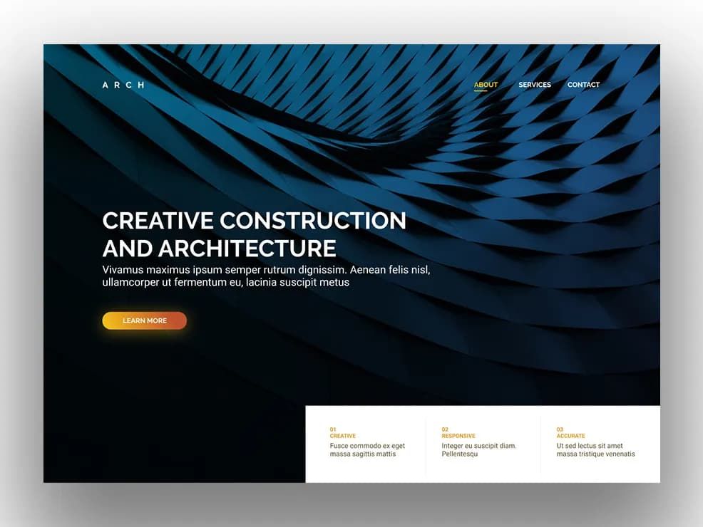 Arch Creative Architecture Landing Page