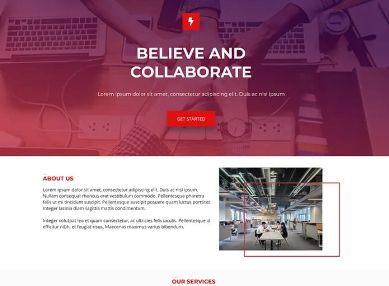 Believe and Collaborate Business Landing Page