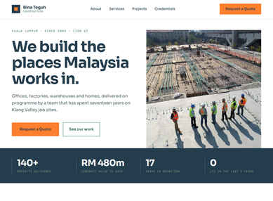 Bina Teguh Construction Landing Page