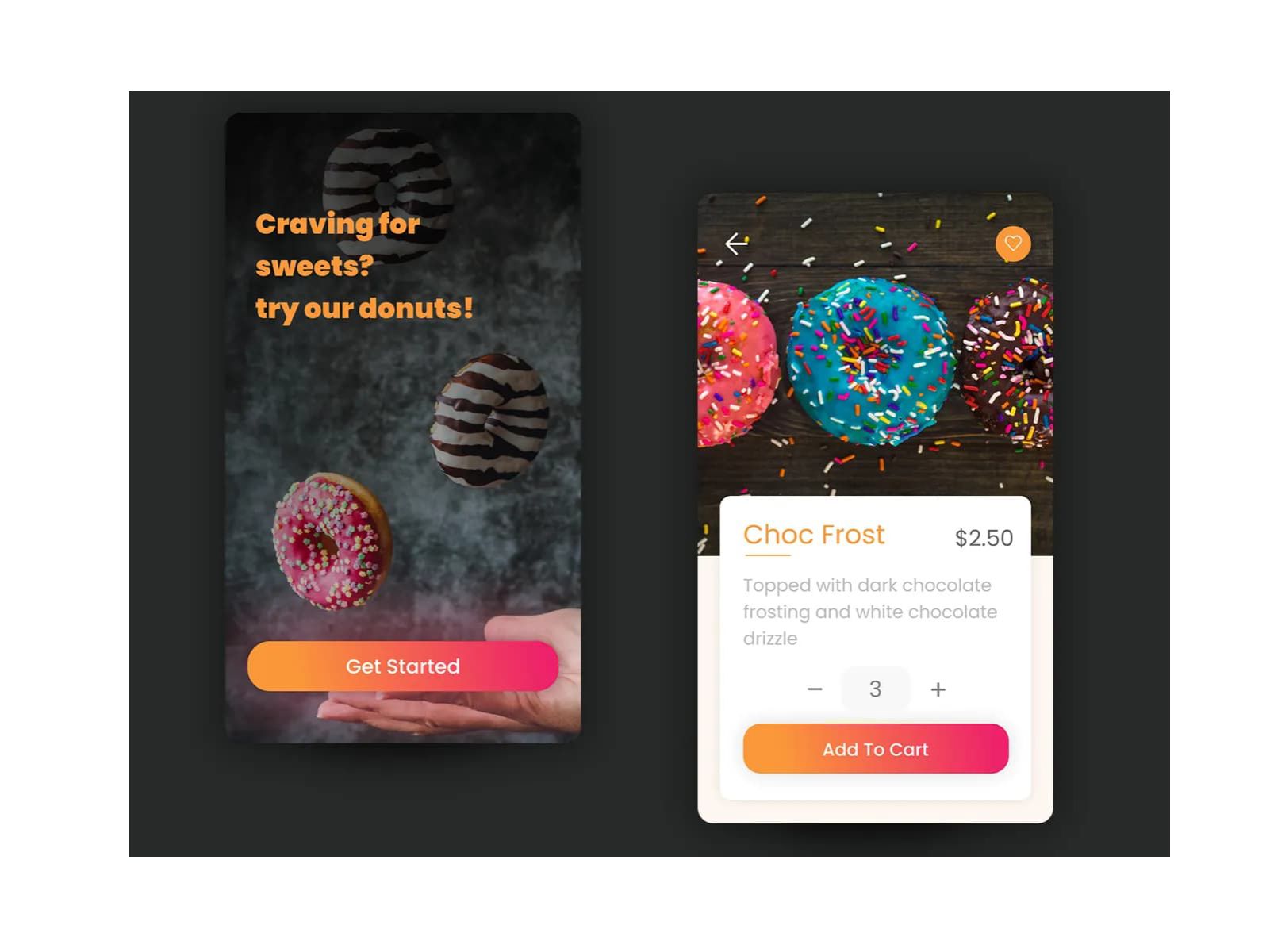 Donut App Sweet Treats Mobile UI
