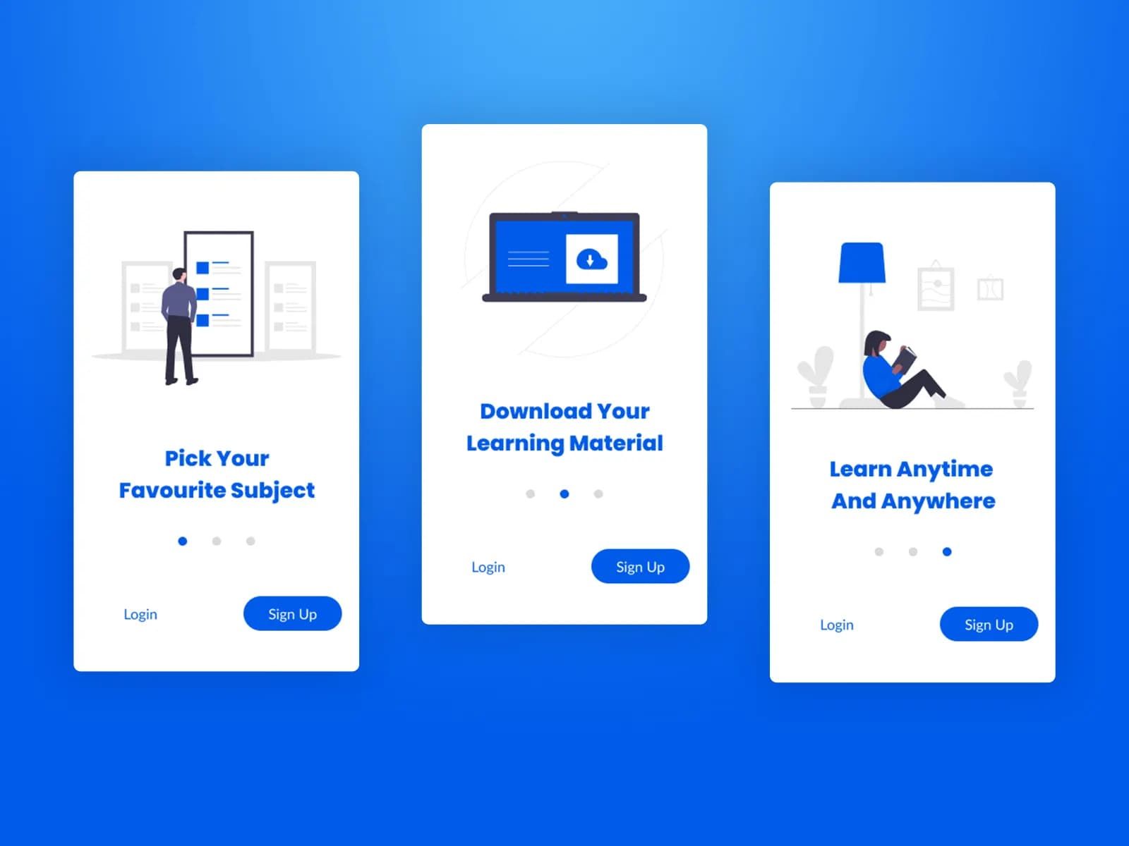 E-Learn Online Learning App Onboarding UI