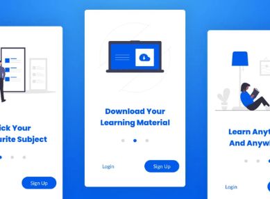 E-Learn Online Learning App Onboarding UI