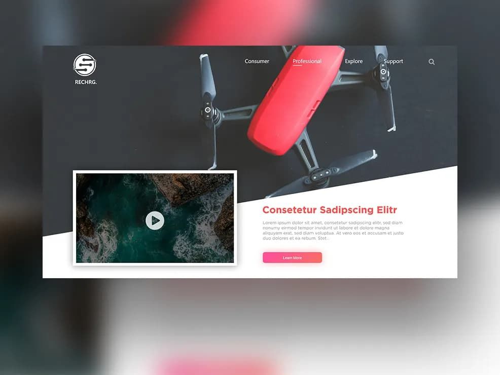 RECHRG. Drone Brand Landing Page