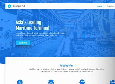Serumpun Port Maritime Terminal Landing Page