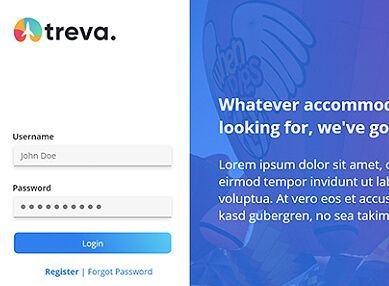 Treva Travel Login Interface