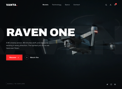 Vanta Drone Product Landing Page