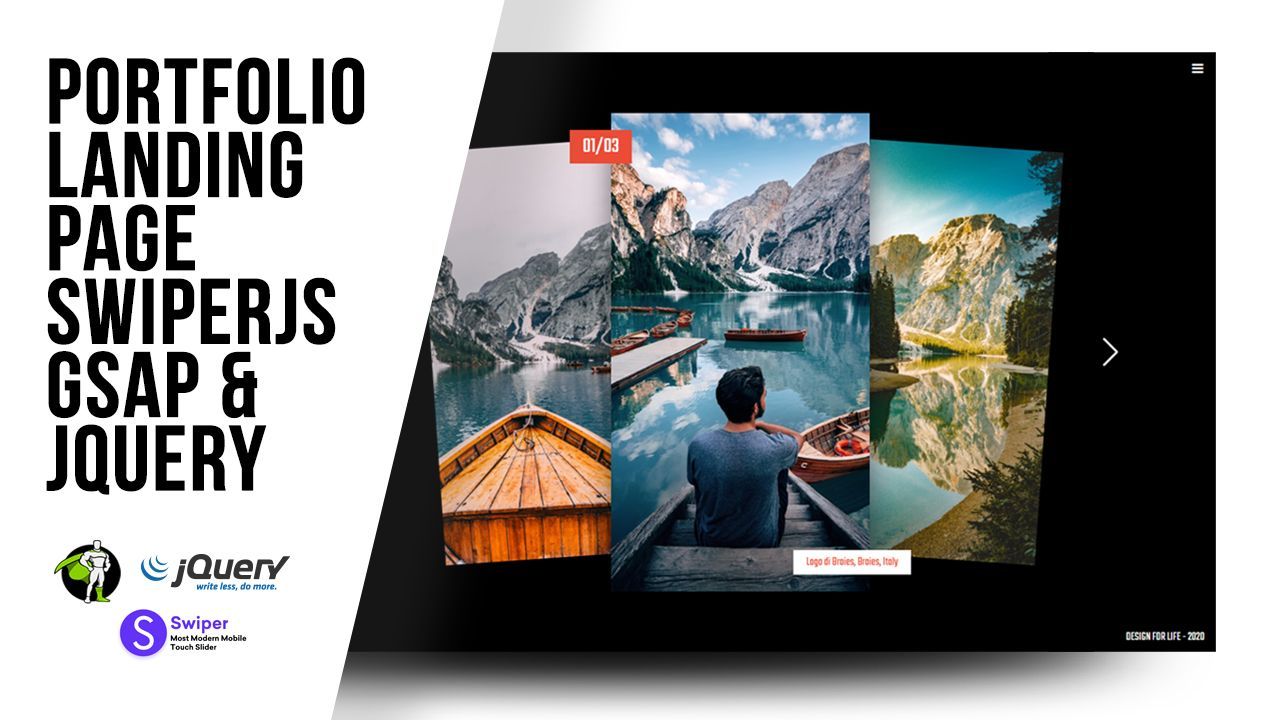 Portfolio Landing Page SwiperJS GSAP jQuery